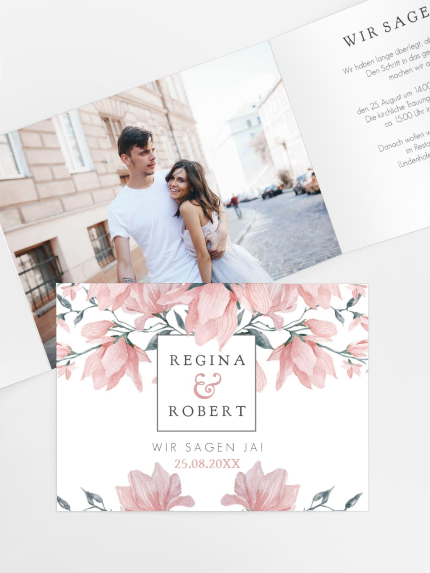 Hochzeitseinladung Blümchenech