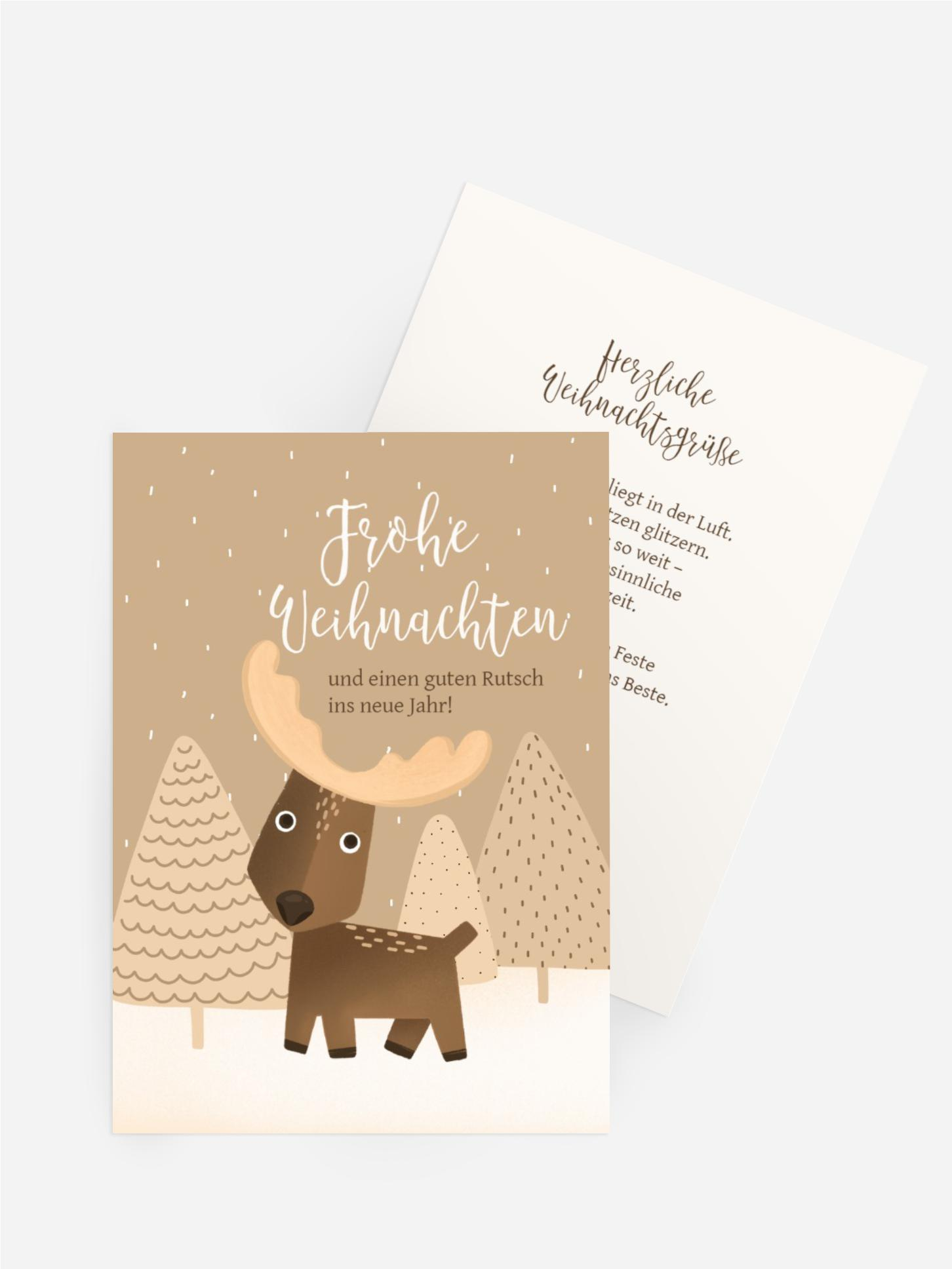 Weihnachtsgrußkarte Kleiner Hirsch