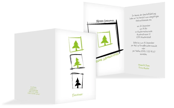 Weihnachts Einladungskarte geschäftlich Bäumchenbild