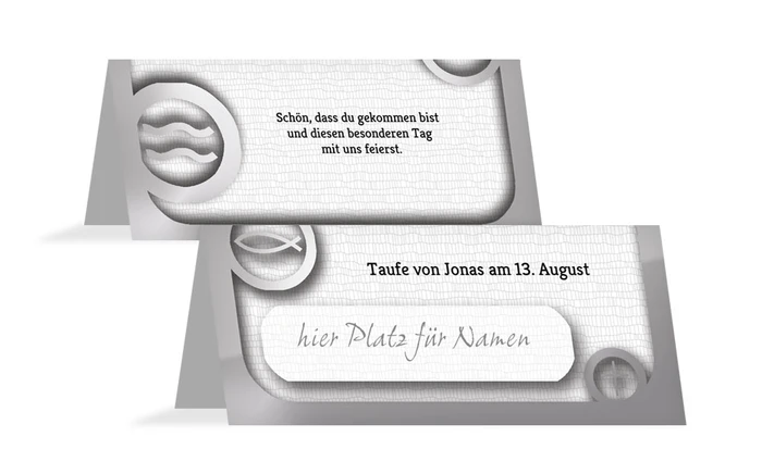 Tischkarte Taufe Taufsymbolrahmen Tischkarte Taufe Taufsymbolrahmen
