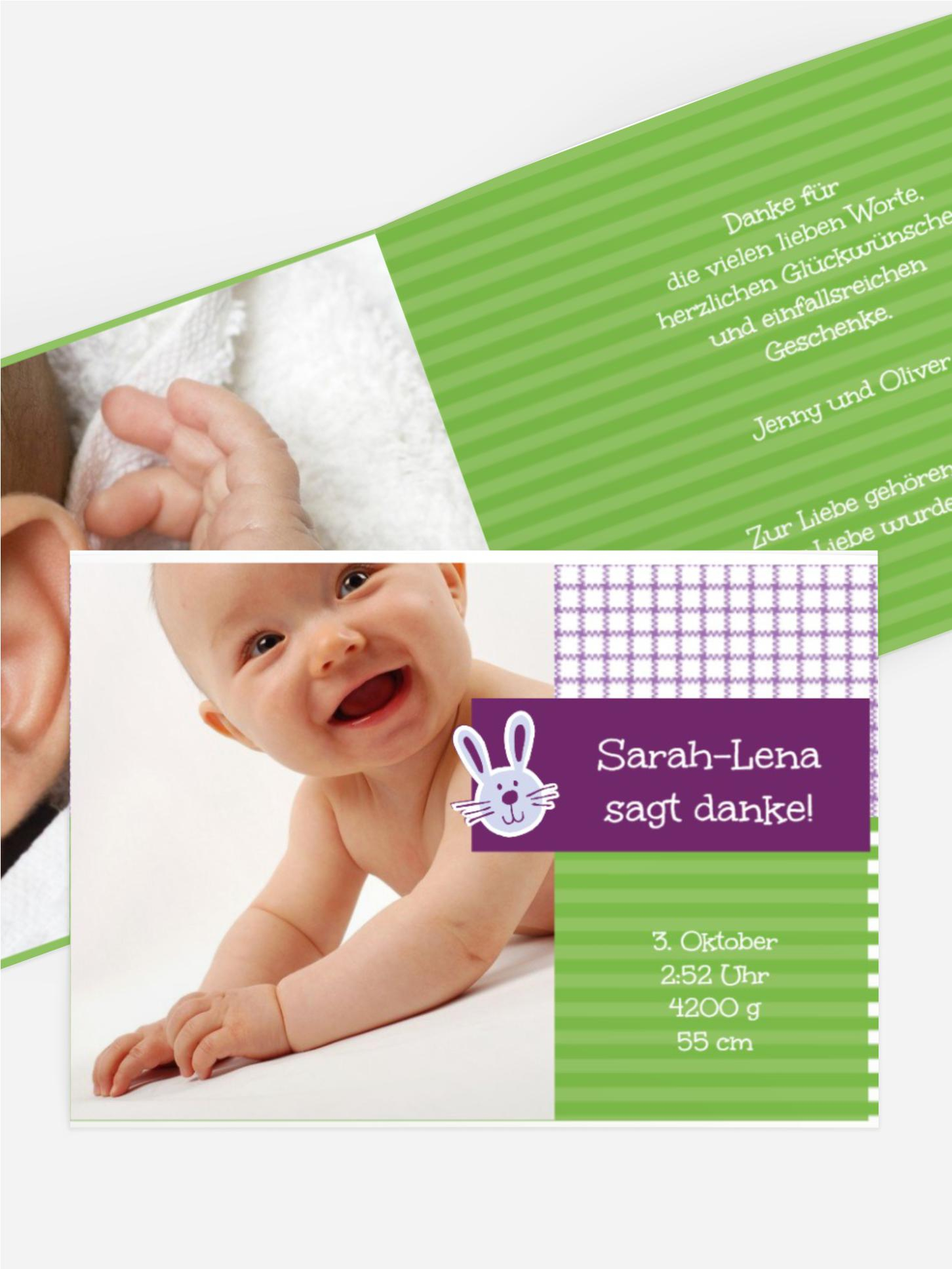 Geburtdankeskarte Grid