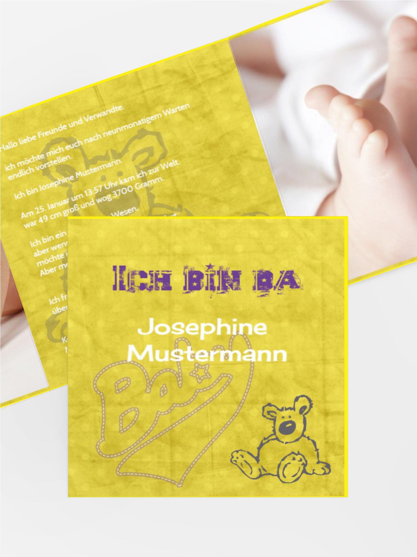 Geburtskarte Teddy-Star
