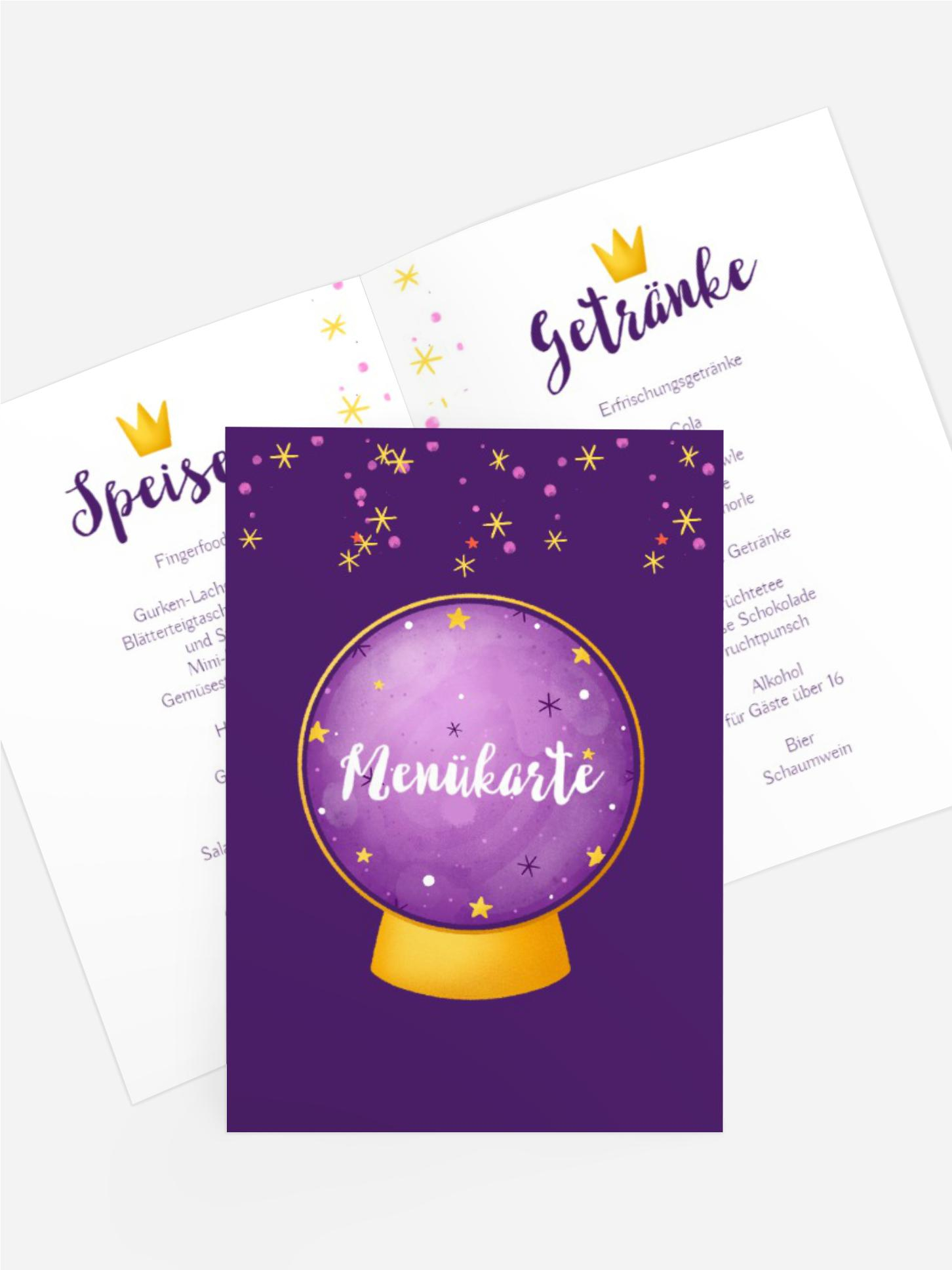 Menükarte Jugendliche Geburtstag Magischer Geburtstag