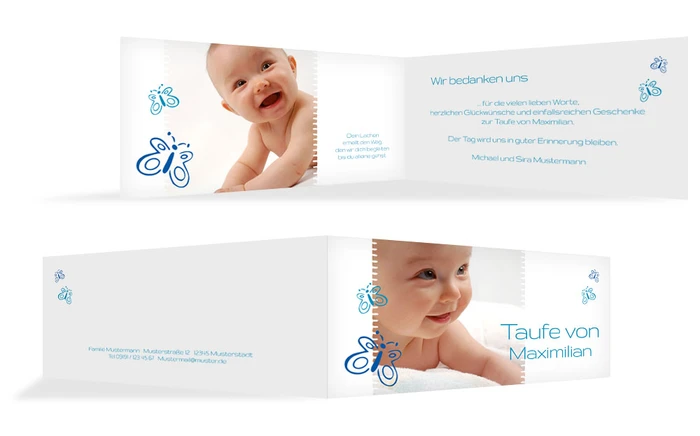 Dankeskarte Taufe Butterfly