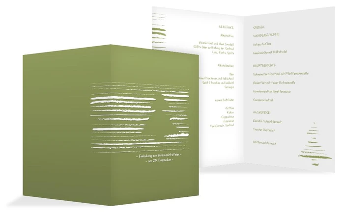 Weihnachts Menükarte Kreidentanne