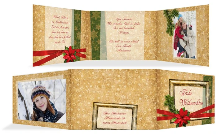 Foto Weihnachtsgrußkarte Goldenes Geschenk