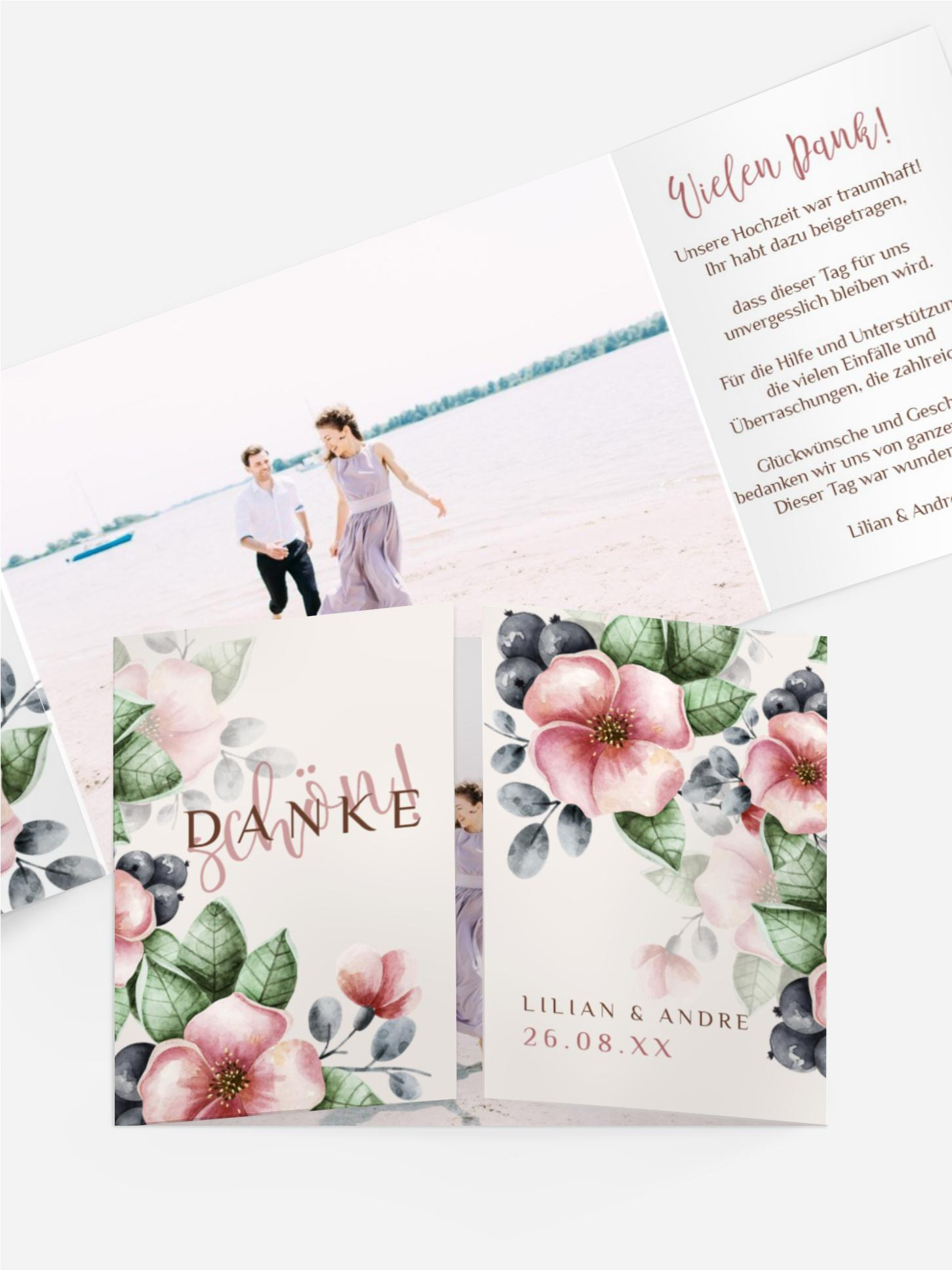 Dankeskarte Bunt Geblümt