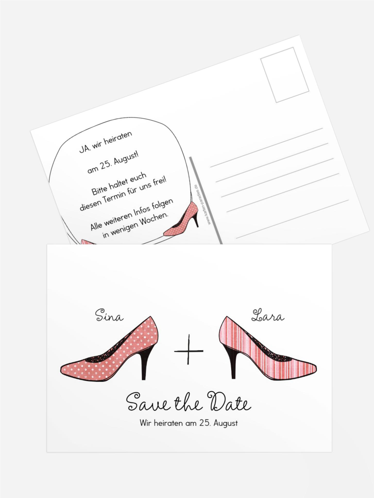 Save the Date Karte High Heels