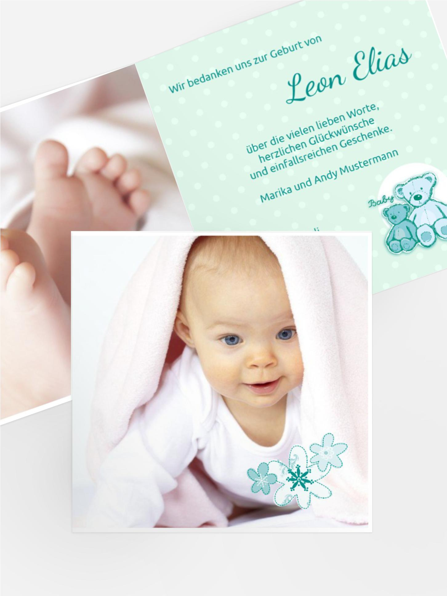 Geburt Dankesskarte Punkte