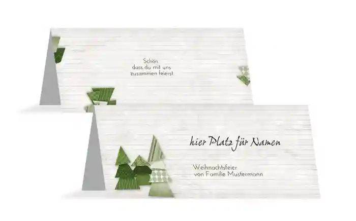 Tischkarte Weihnachten Schnipselbaum