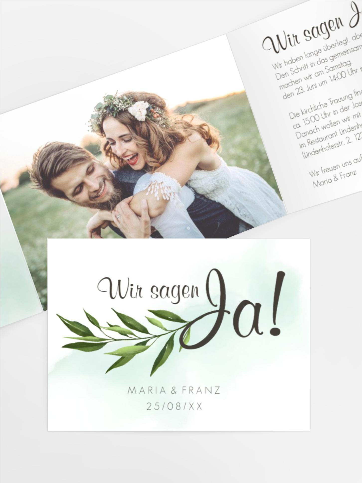 Hochzeitseinladung Grüner Zweig