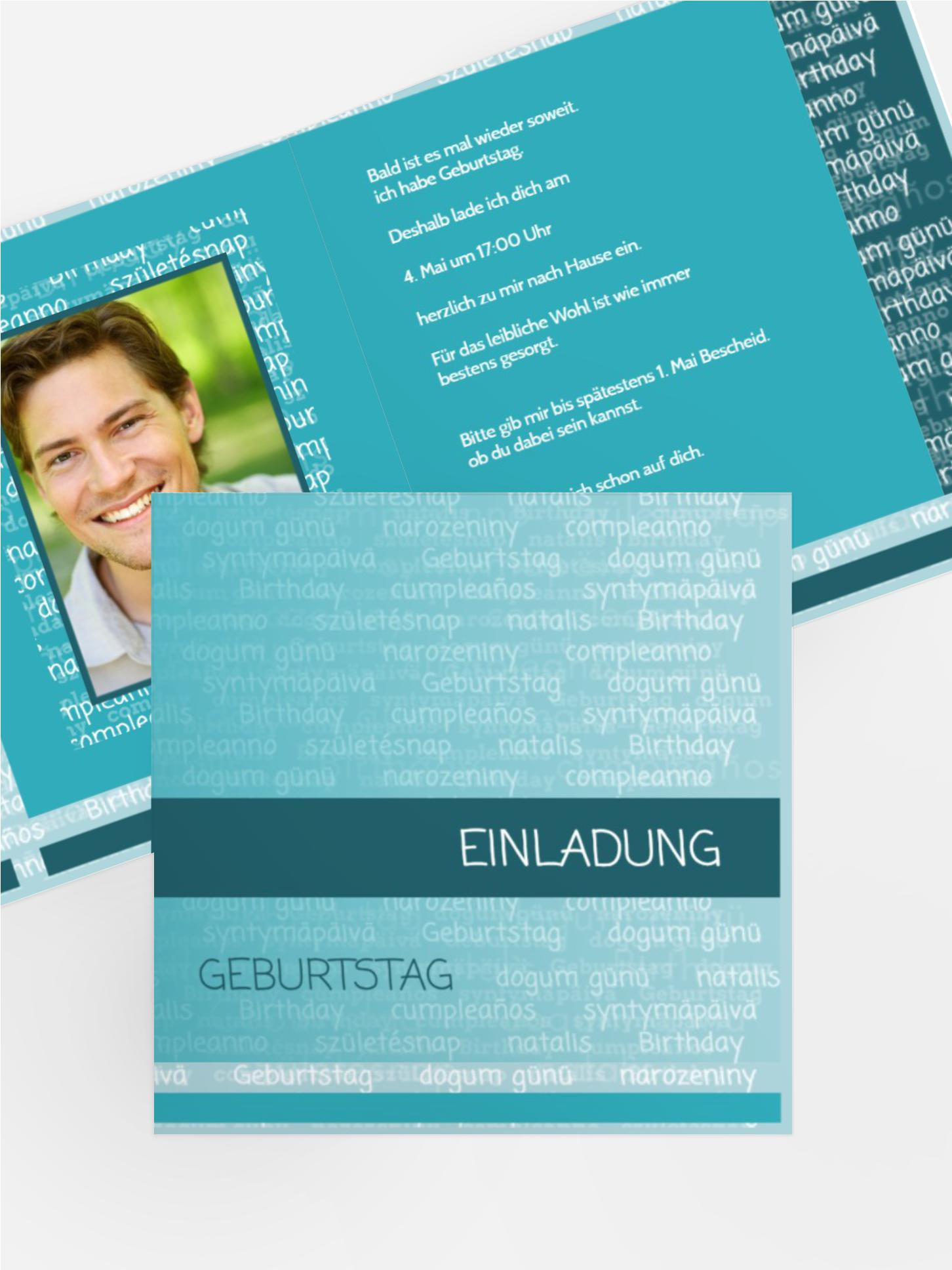 Einladung zum Geburtstag classic script Foto