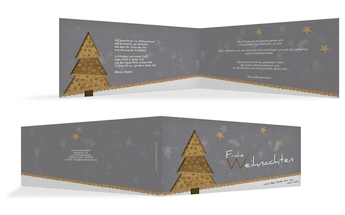 Weihnachtskarte Geschäftlich Farbbäumchen