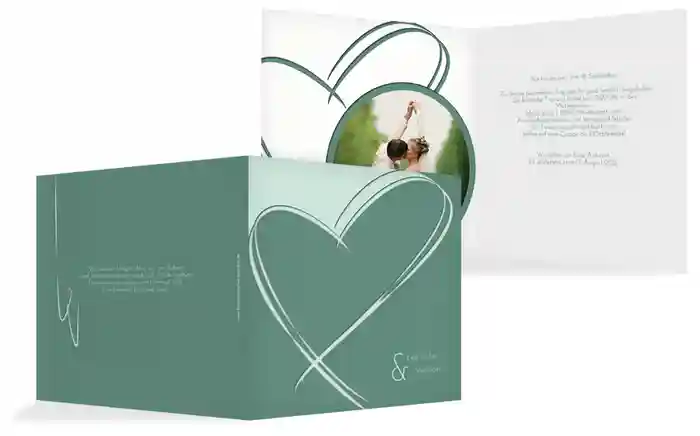 Einladungskarte Doppelherz