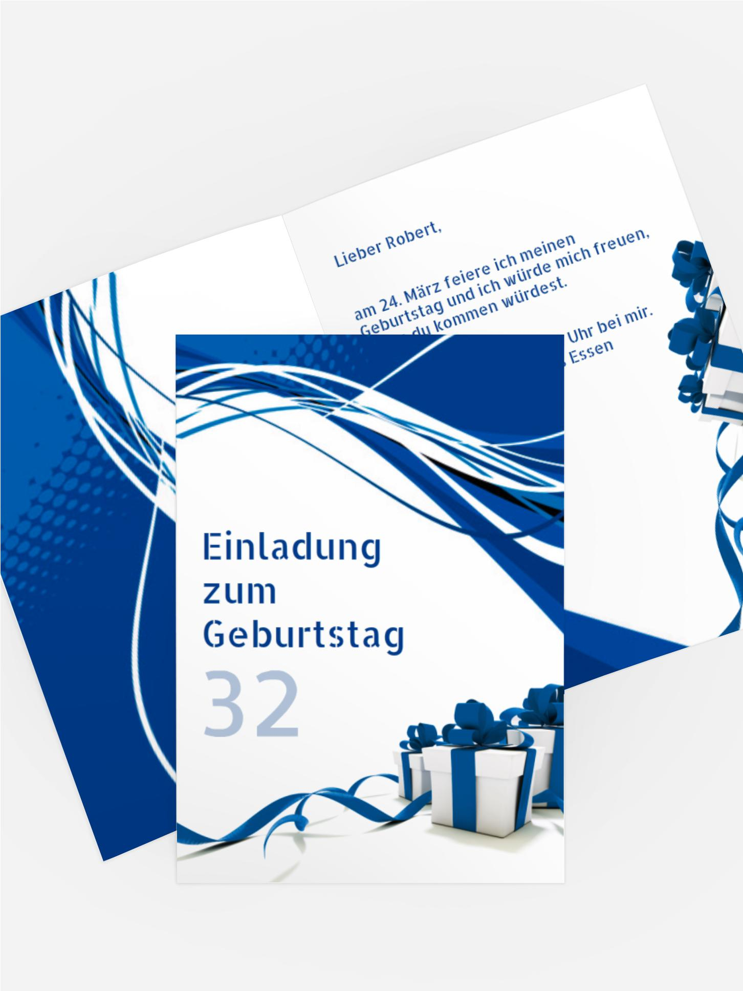 Geburtstagseinladung Schleifenband