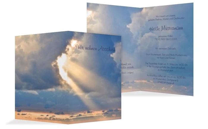 Trauerkarte Himmel hoch
