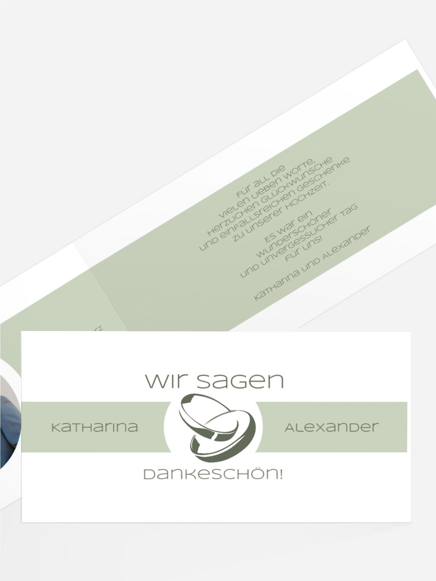 Hochzeitskarte Danke Ringeband