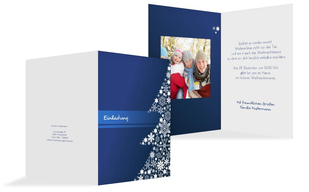 Weihnachts Einladungskarte privat Sternenbaum Weihnachts Einladungskarte privat Sternenbaum