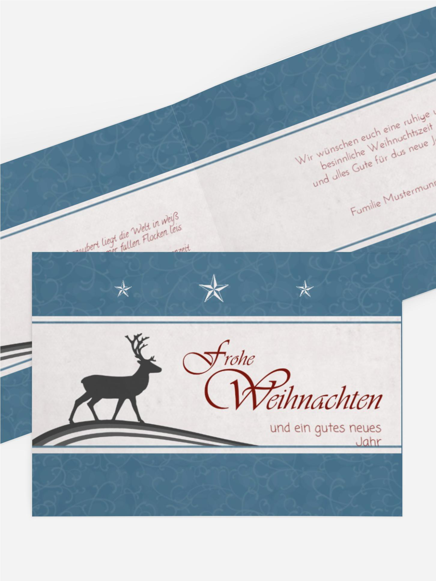 Weihnachtskarte Privat classic Elch