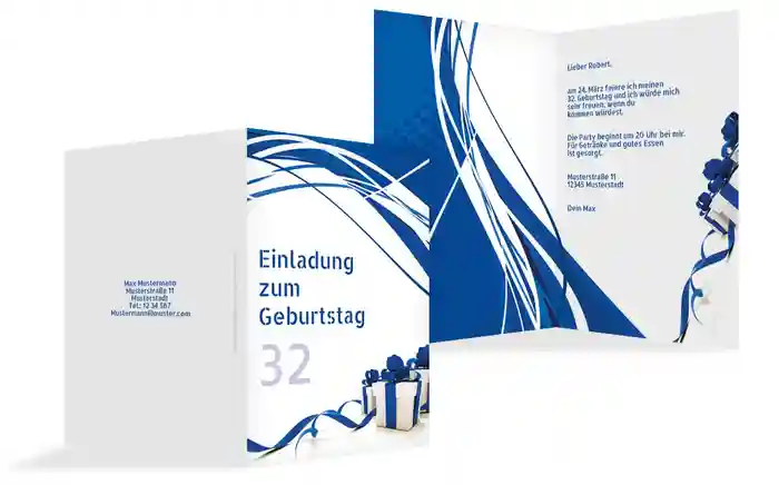 Geburtstagseinladung Schleifenband