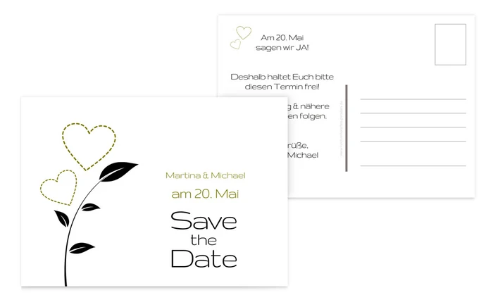 Save the Date Herzblume