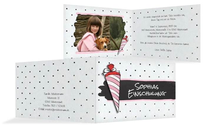 Einladung zur Einschulung Pünktchen