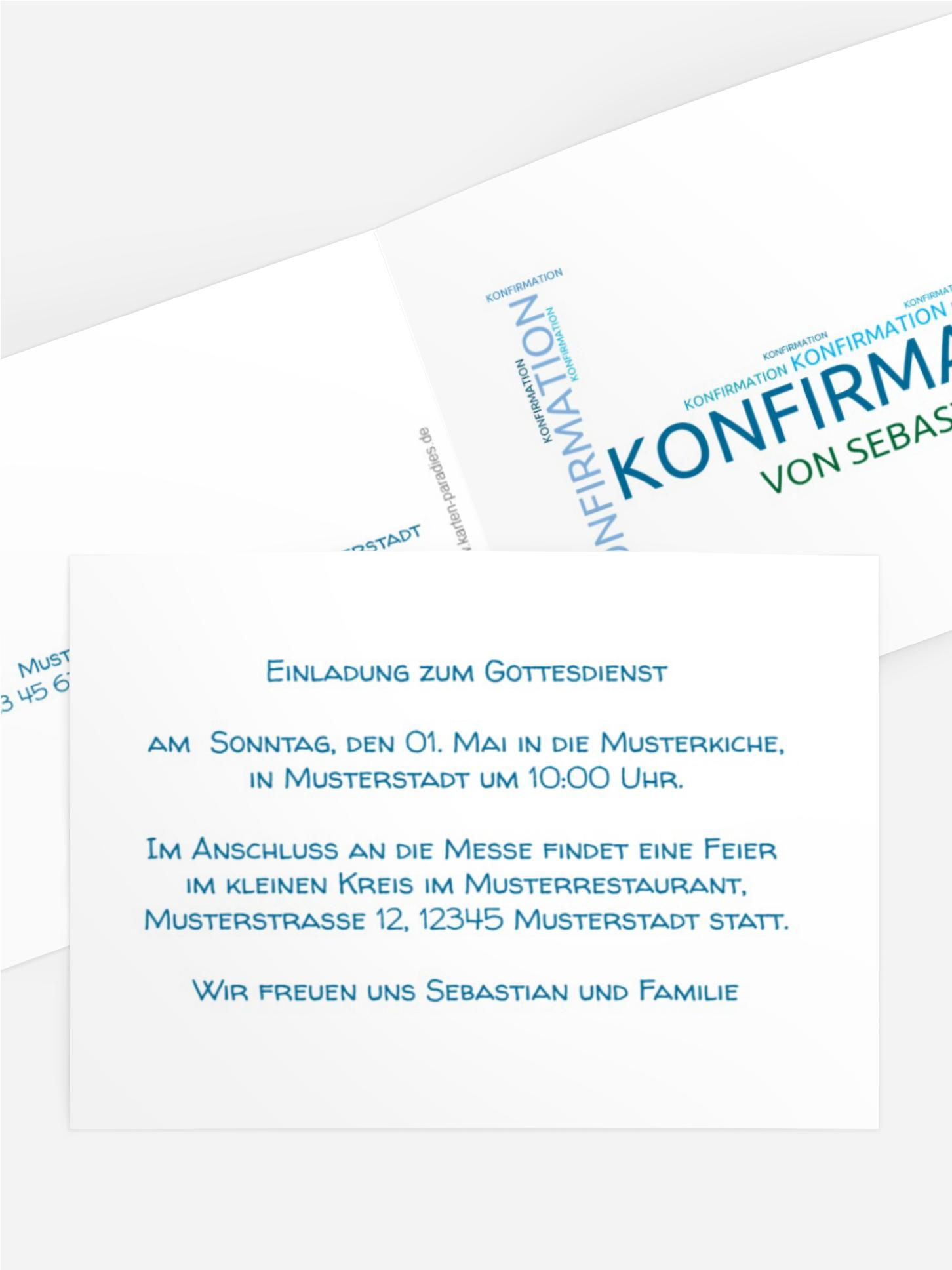 Einladungskarte Konfirmation Script