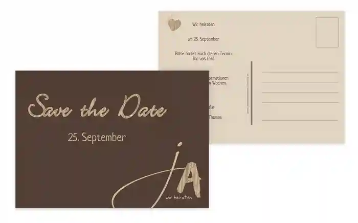 Save the Date Karte natürlich Ja Save the Date Karte natürlich Ja