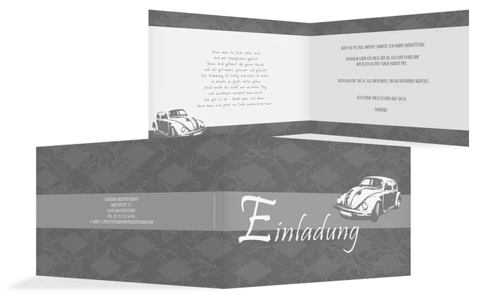 Einladungskarte zum Geburtstag old car Einladungskarte zum Geburtstag old car