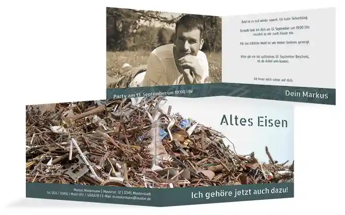 Geburtstagseinladung Altes Eisen Foto