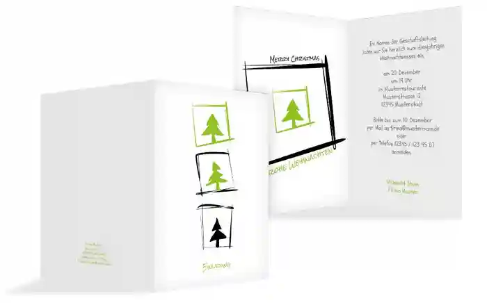 Weihnachts Einladungskarte geschäftlich Bäumchenbild