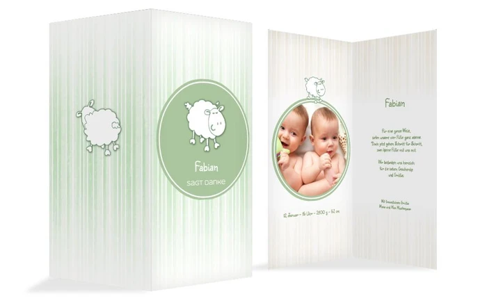 Baby Dankeskarte sheep Baby Dankeskarte sheep