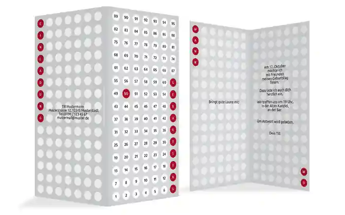 Geburtstagskarte Zahlenspiel 50