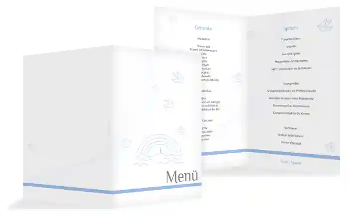 Taufe Menükarte Taube
