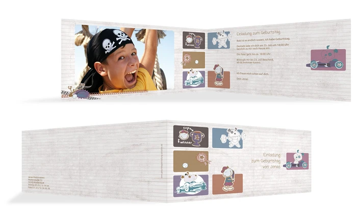 Einladung Kindergeburtstag Sportliche Elemente Foto