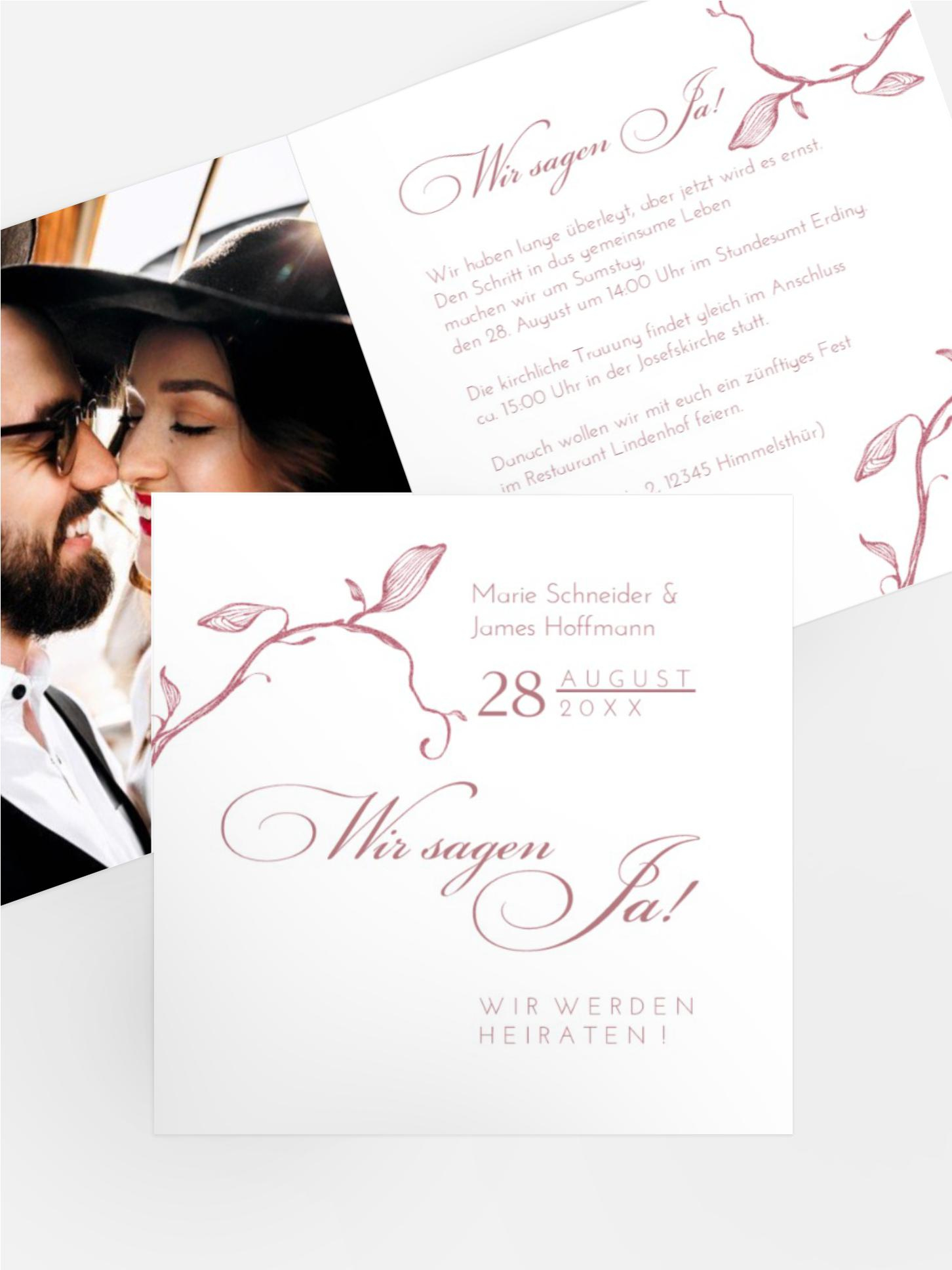 Hochzeitseinladung Zarter Ast