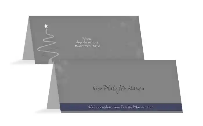 Tischkarte Weihnachten Schnörkelbaum