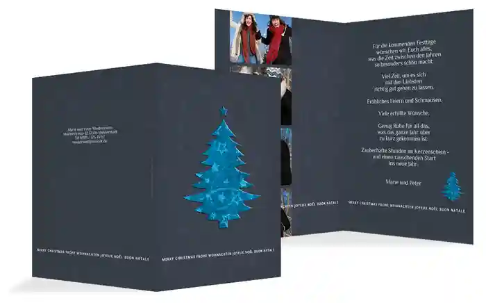 Weihnachtsgrußkarte Privat Baum