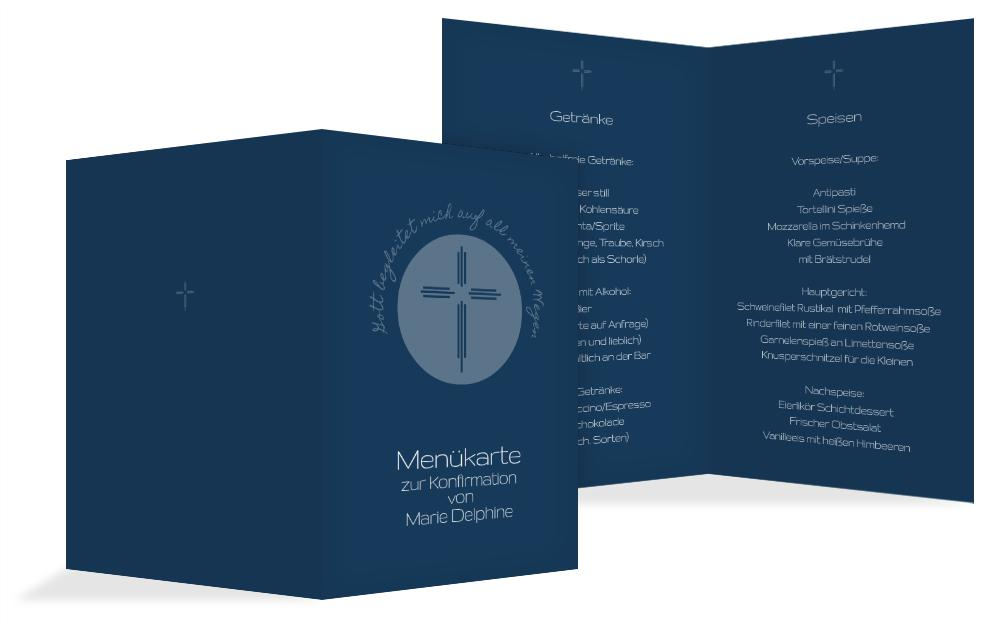 Menükarte Konfirmation Gottes Wege