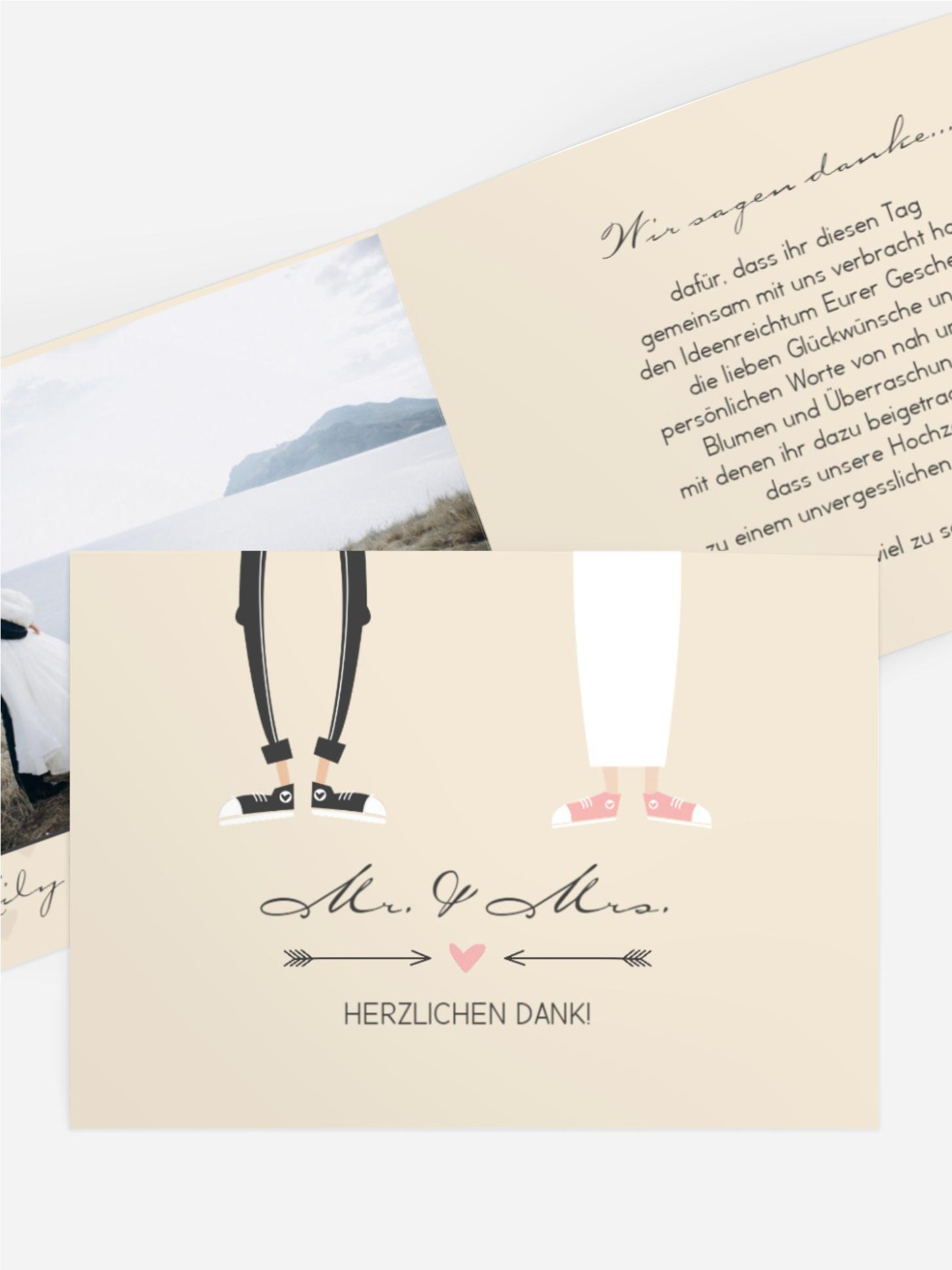 Danksagungskarte zur Hochzeit Pärchen Danksagungskarte zur Hochzeit Pärchen