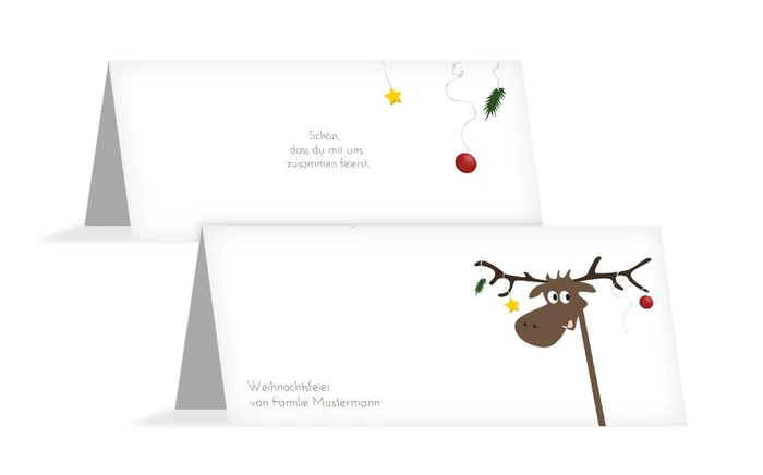 Weihnachts Tischkarte Elch