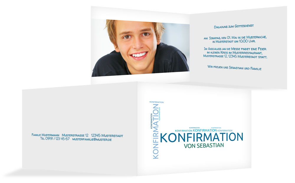 Einladungskarte Konfirmation Script