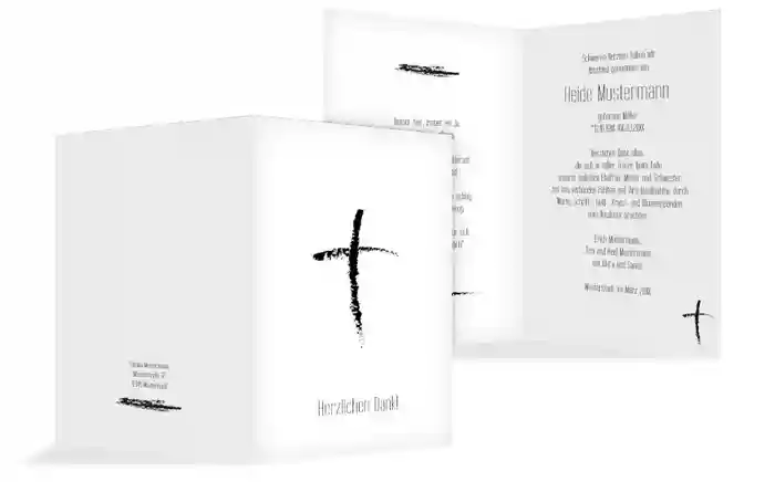 Dankeskarte Kreidekreuz hoch Dankeskarte Kreidekreuz hoch
