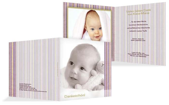Taufe Dankeskarte zarter Farbklang