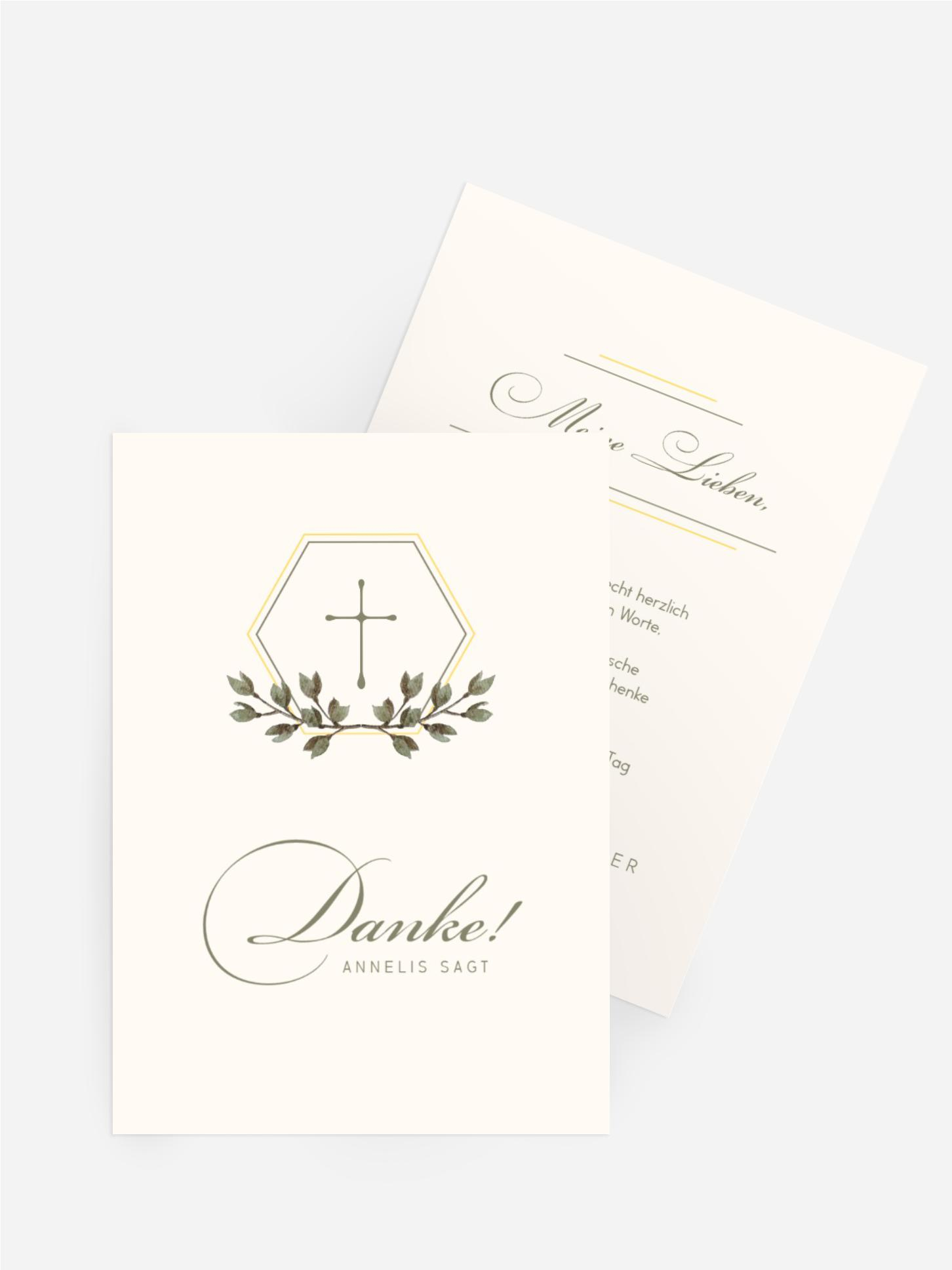 Dankeskarte Taufe Heiliger Kranz