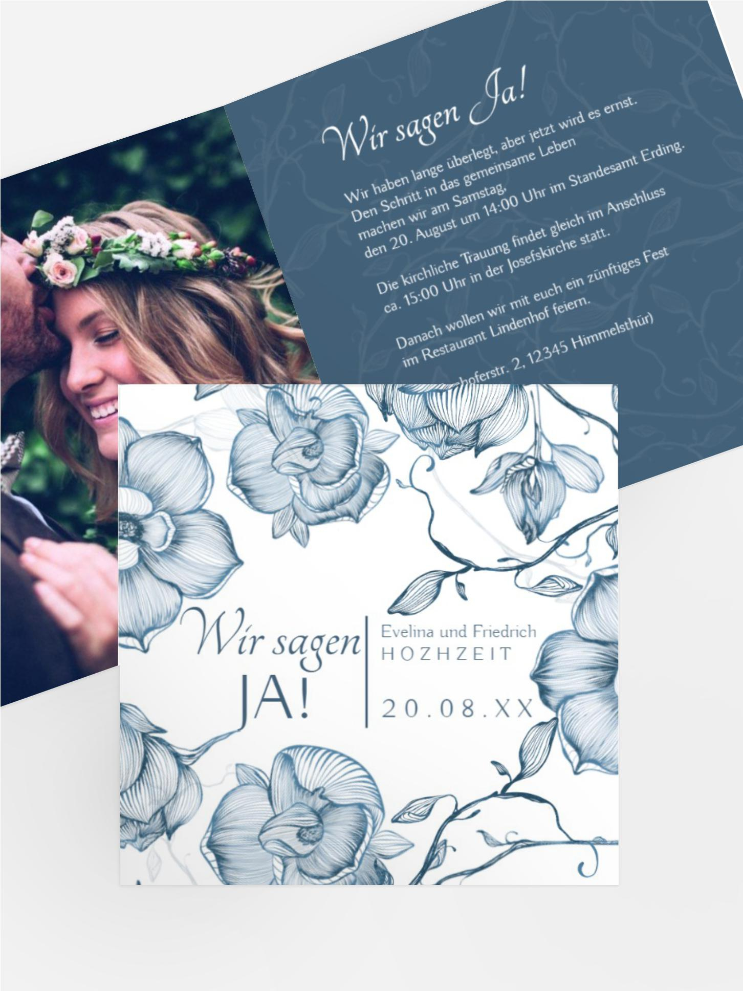 Hochzeitseinladung Blumenhimmel