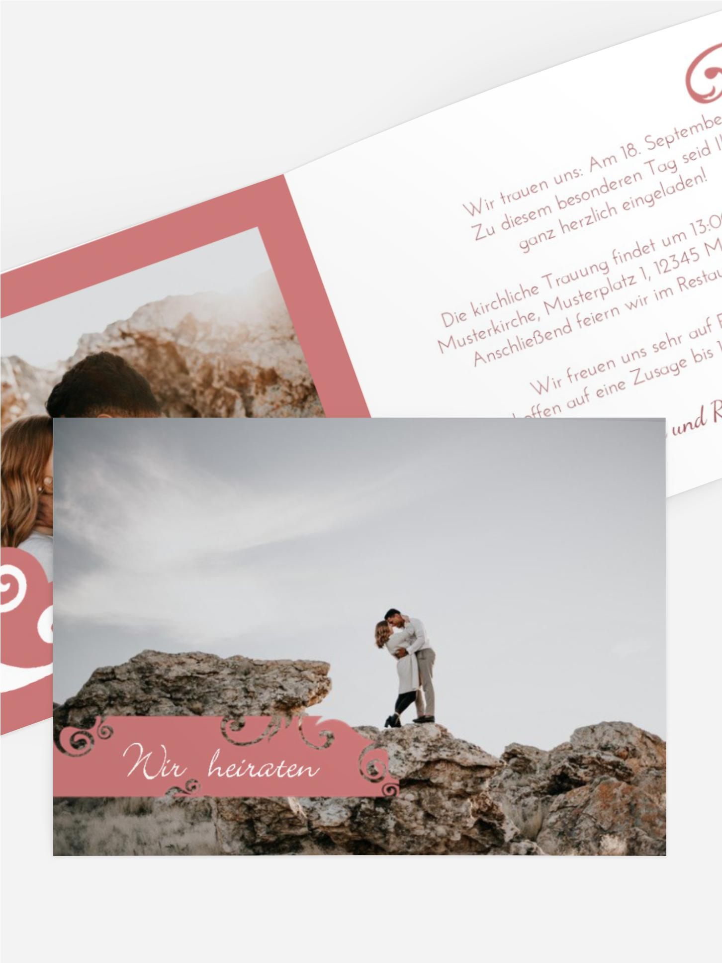 Hochzeitseinladung Squiggle Square