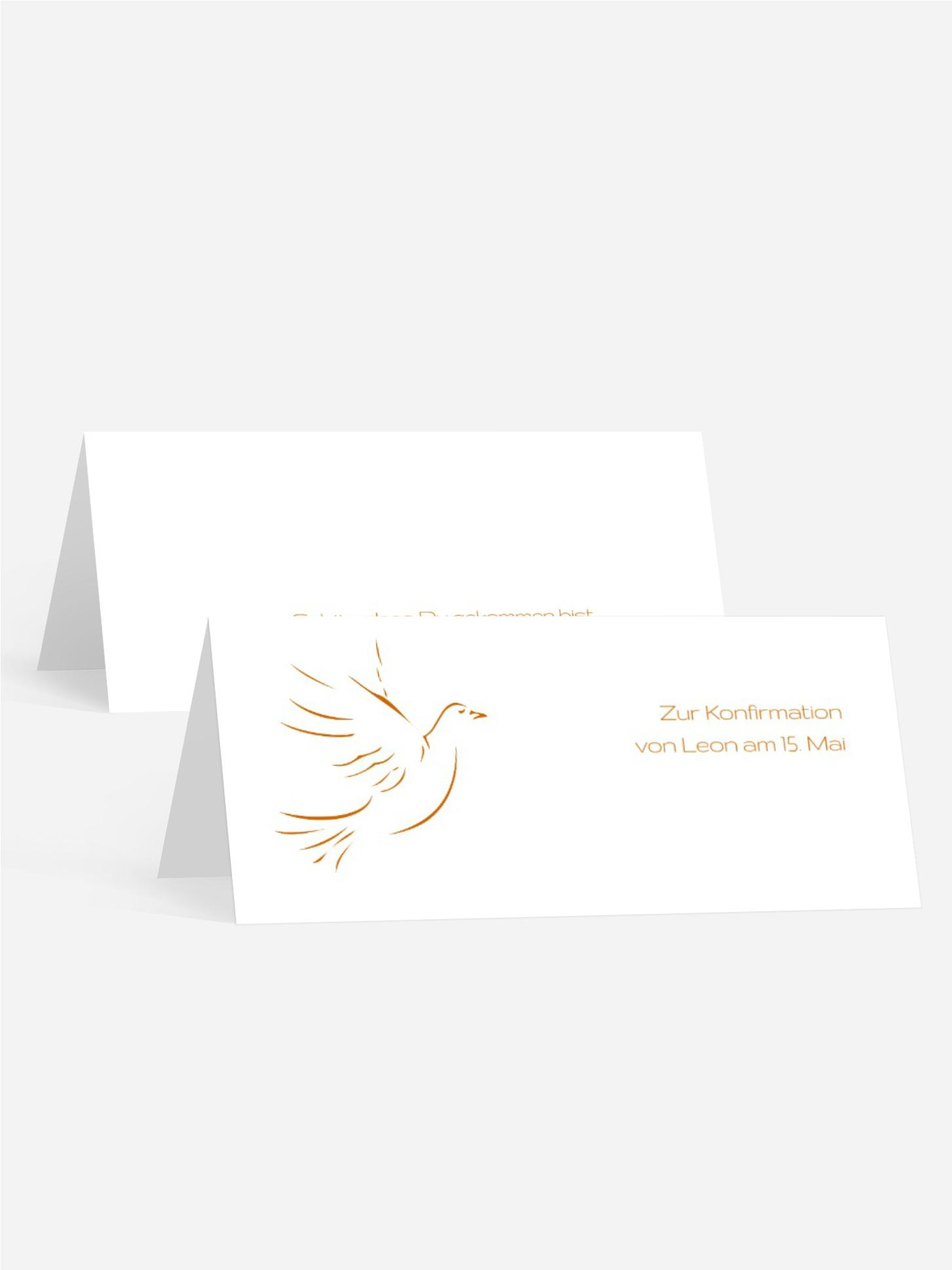 Tischkarte Konfirmation Pigeon