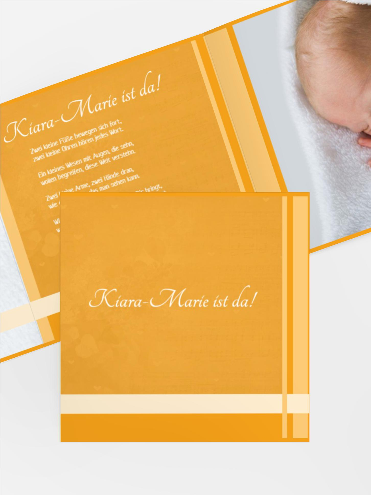 Geburtskarte klangvolle Streifen