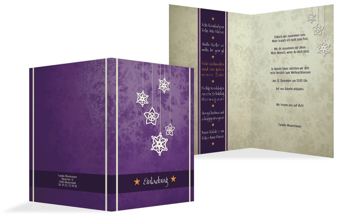 Weihnachtseinladung Privat Snowflakes
